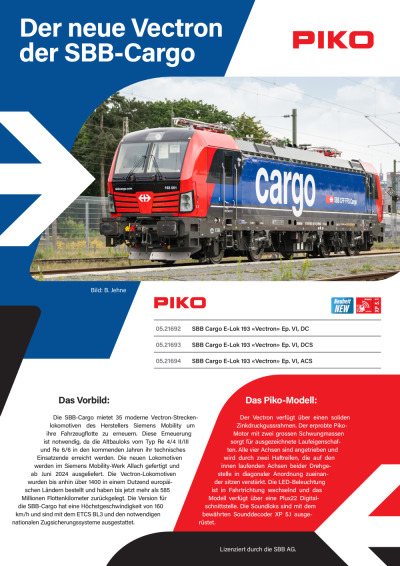 Der neue Vectron der SBB-Cargo - PIKO