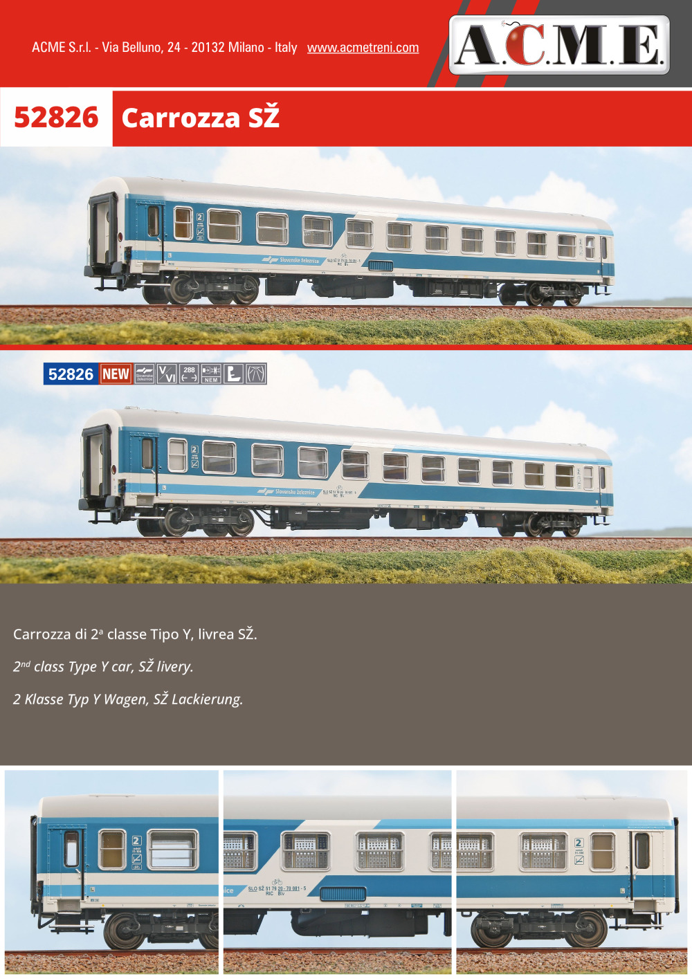 ACME - Anonima Costruzioni Modellistiche Esatte - Carrozza SŽ (ref. 52826)
