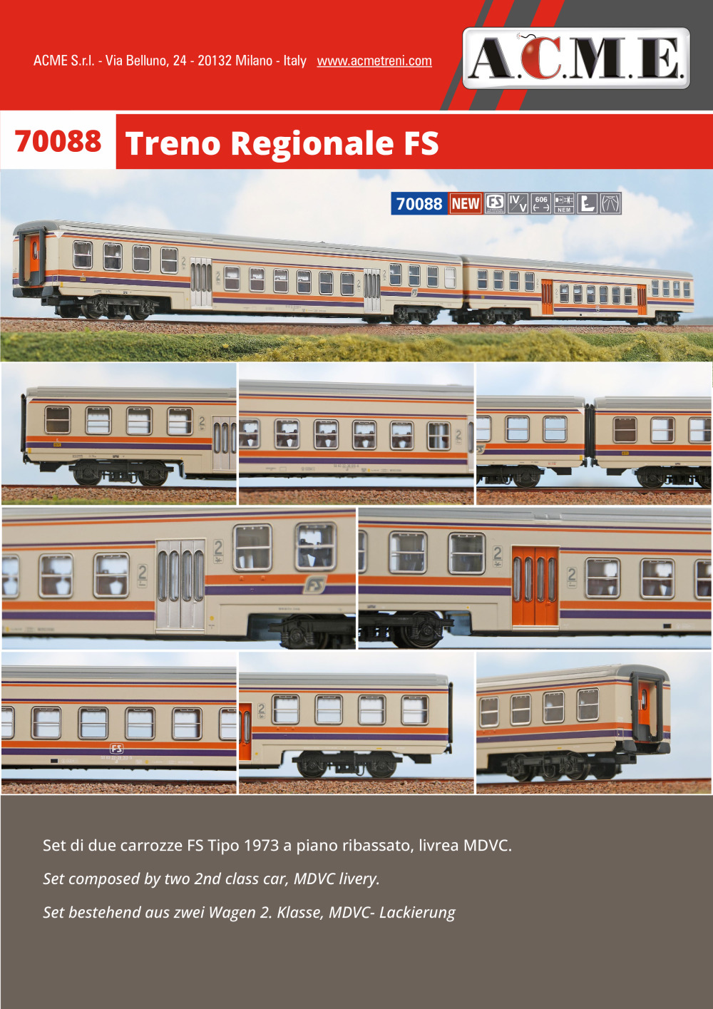 ACME - Anonima Costruzioni Modellistiche Esatte - Treno regionale FS (ref. 70088)