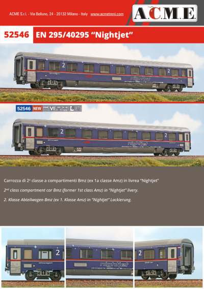 ÖBB - Nightjet passenger coach (ref. 52546) - ACME - Anonima Costruzioni Modellistiche Esatte