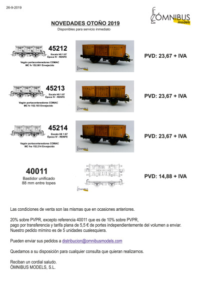 Novedades Otoño 2019 - Ómnibus Models