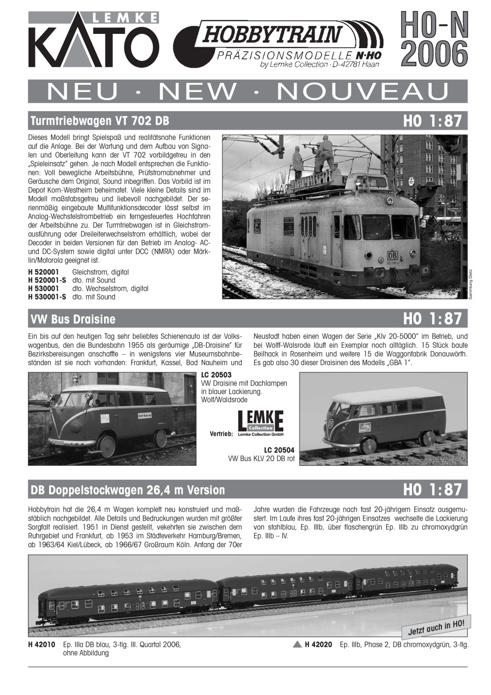 Lemke Collection / Hobbytrain / KATO - Neuheiten 2006