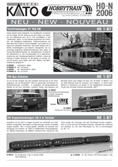Neuheiten 2006 - Lemke Collection / Hobbytrain / KATO