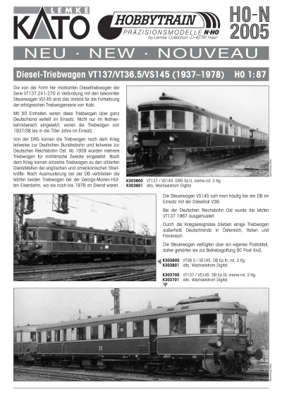 Neuheiten 2005 - Lemke Collection / Hobbytrain / KATO