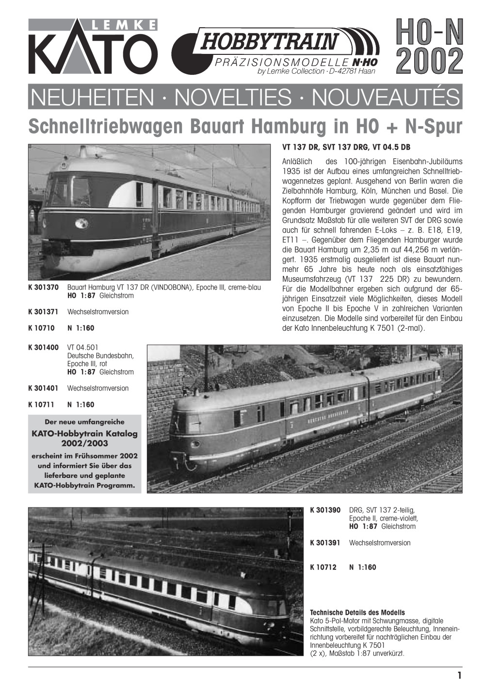 Lemke Collection / Hobbytrain / KATO - Neuheiten 2002