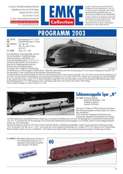 Programm 2003 - Lemke Collection