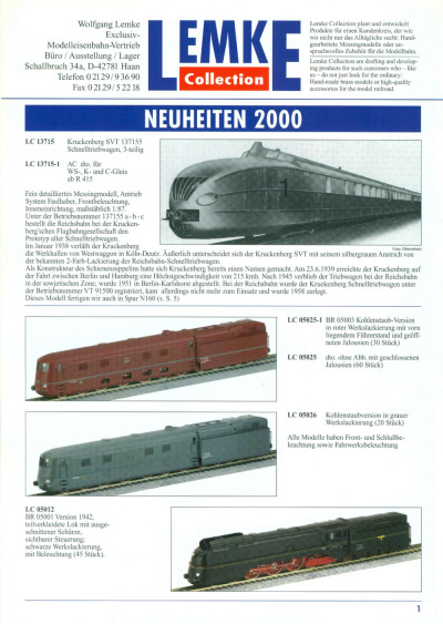 Neuheiten 2000 - Lemke Collection