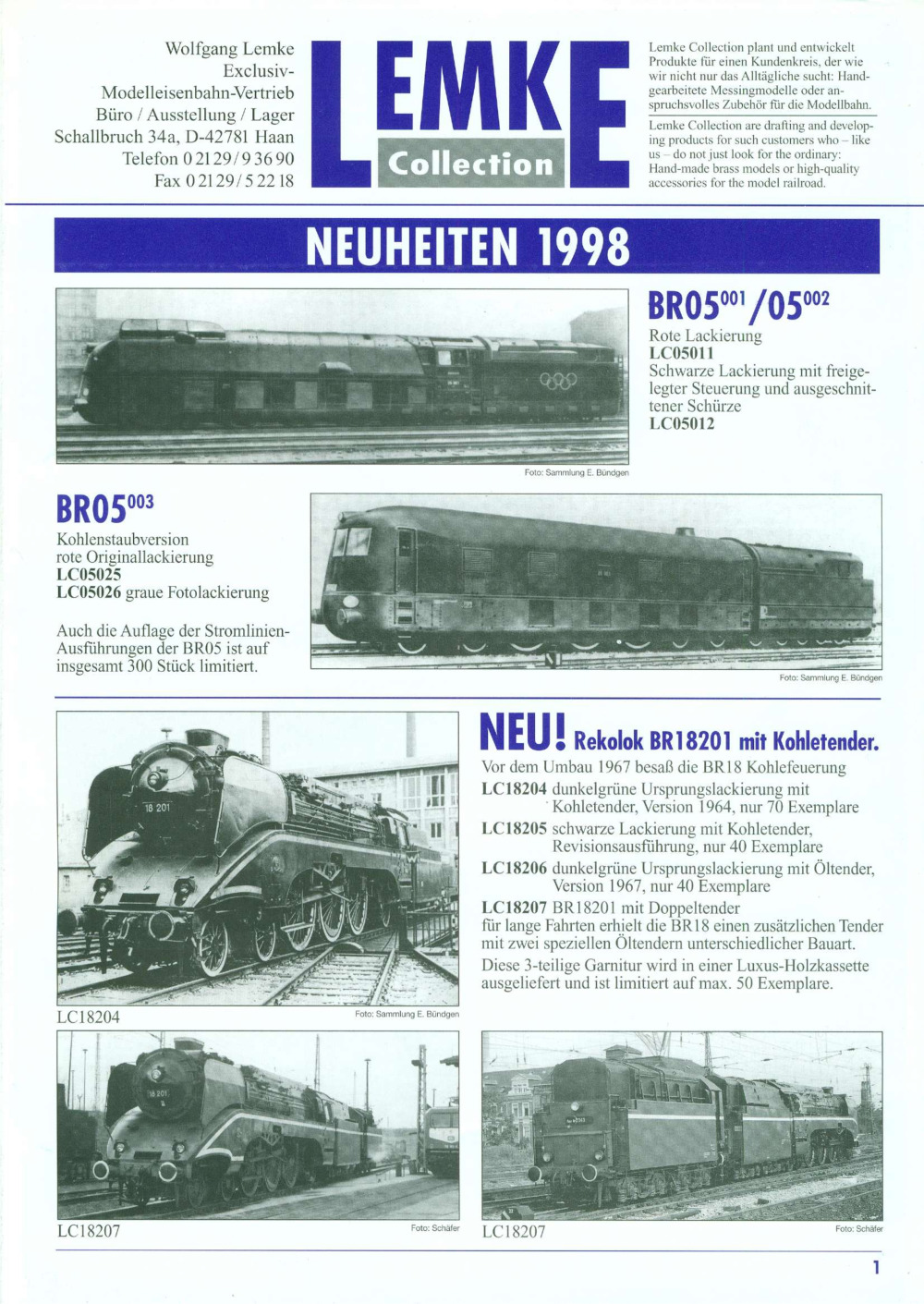 Lemke Collection - Neuheiten 1998