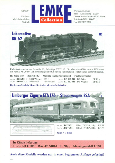 Brass Models - Lemke Collection