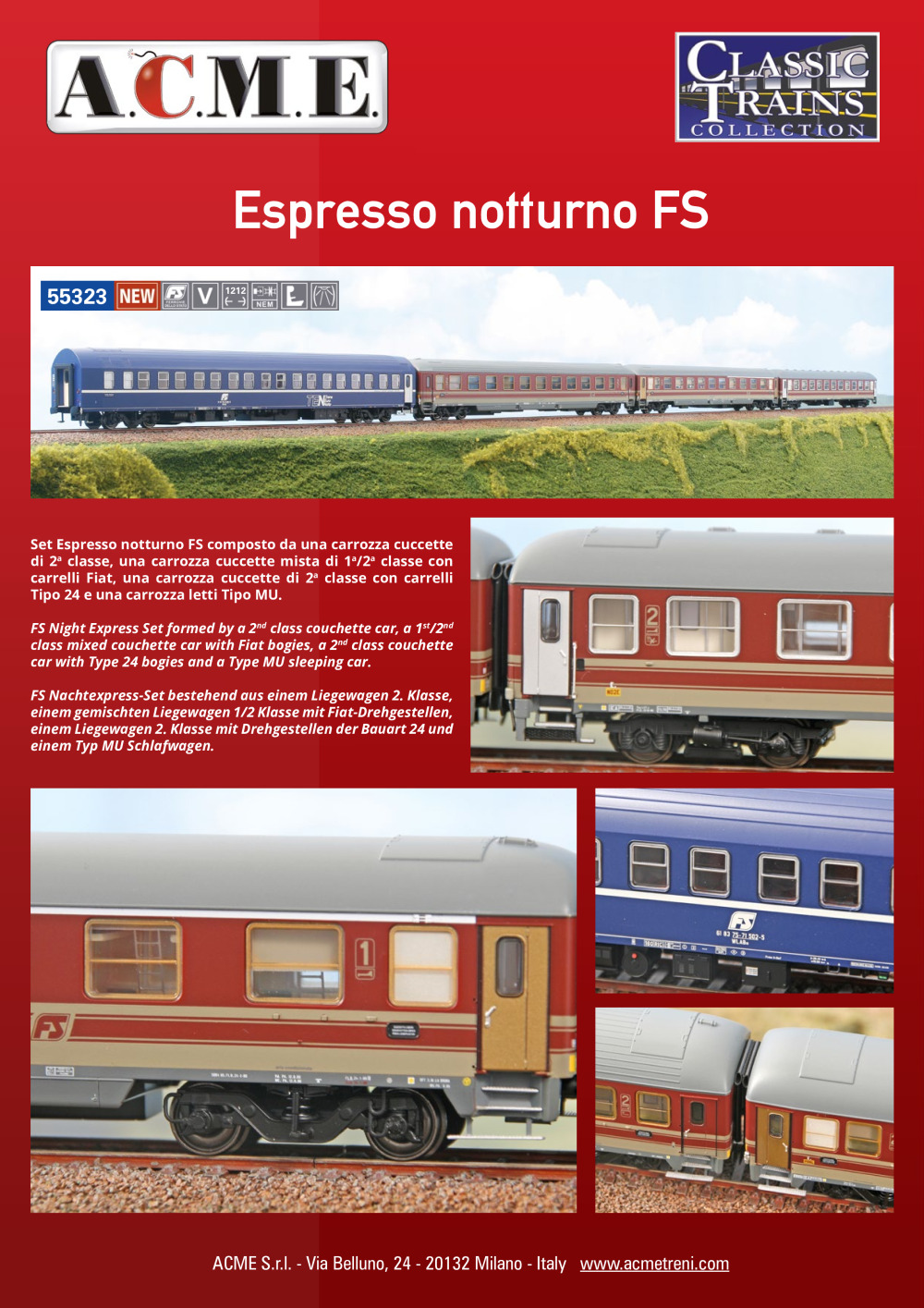 ACME - Anonima Costruzioni Modellistiche Esatte - Espresso notturno FS (ref. 55323)