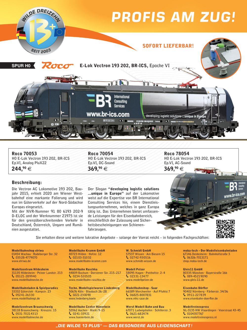 W13PLUS-HÄNDLERVEREINIGUNG - E-Lok Vectron 193 202 "BR-ICS"