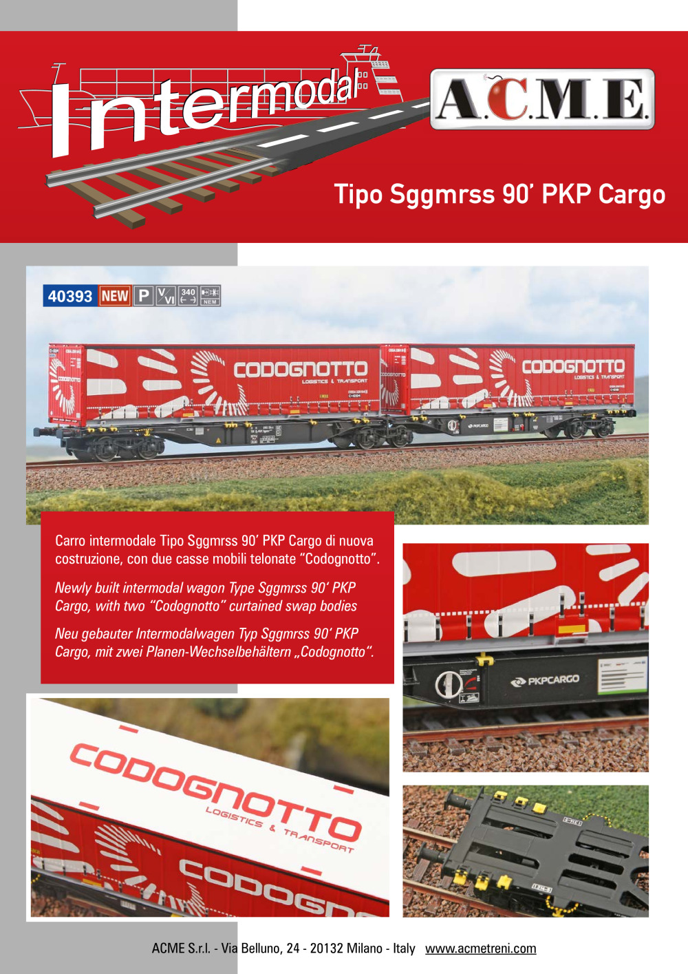 ACME - Anonima Costruzioni Modellistiche Esatte - Tipo Sggmrss 90' PKP Cargo (ref. 40393)