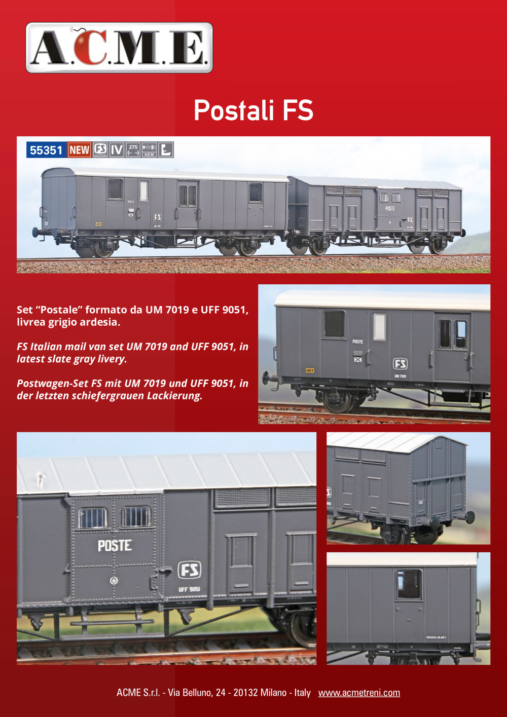 ACME - Anonima Costruzioni Modellistiche Esatte - Postali FS (ref. 55351)