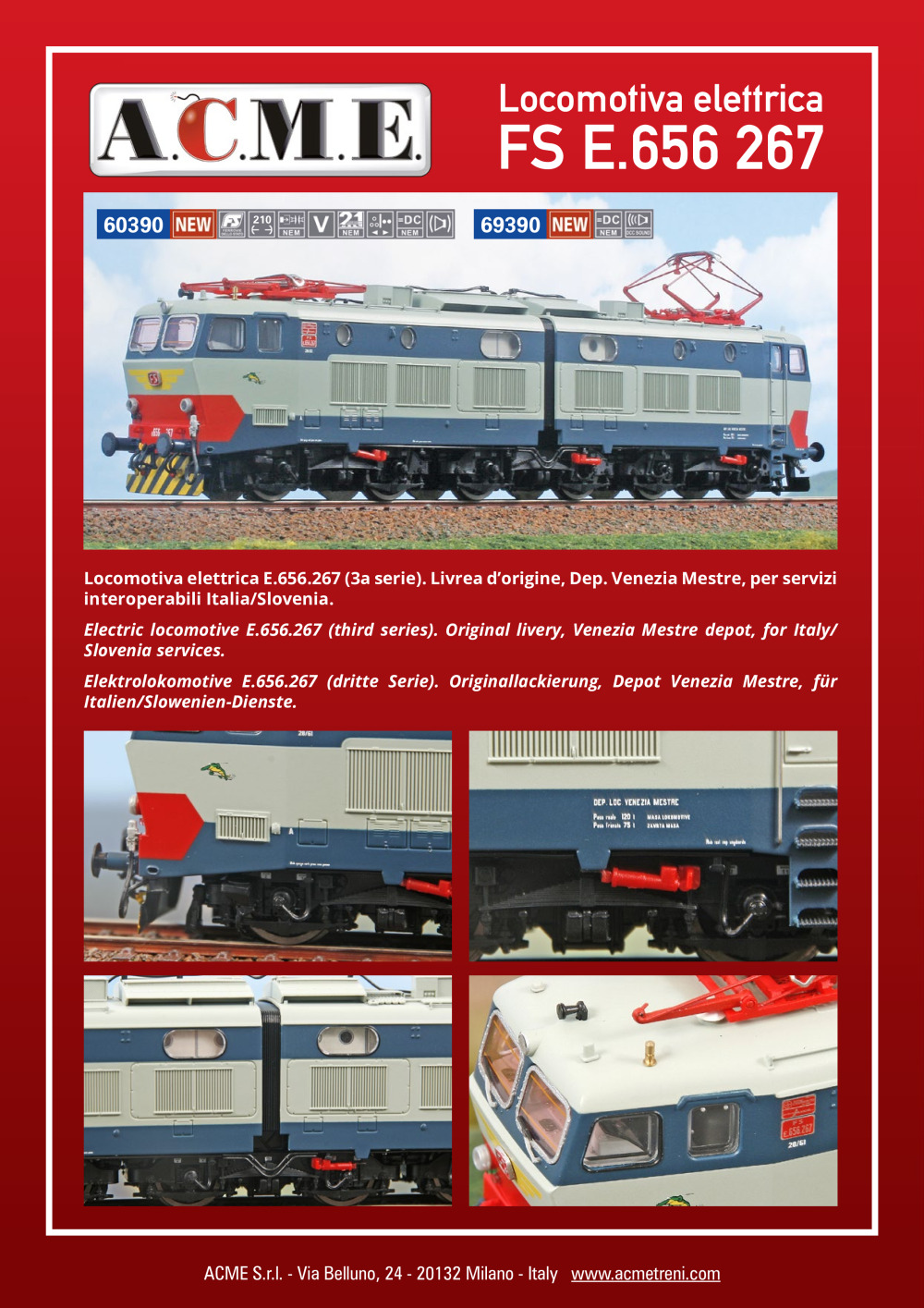 ACME - Anonima Costruzioni Modellistiche Esatte - Locomotiva elettrica FS E.656 267