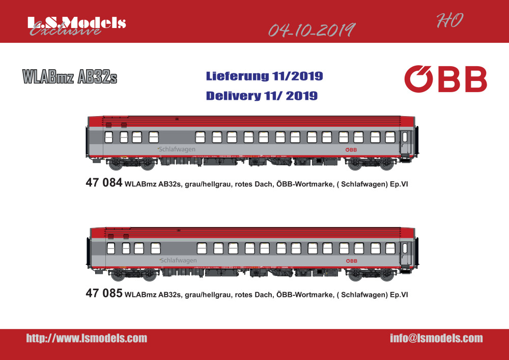 LS Models - ÖBB - Schlafwagen WLABmz AB32s