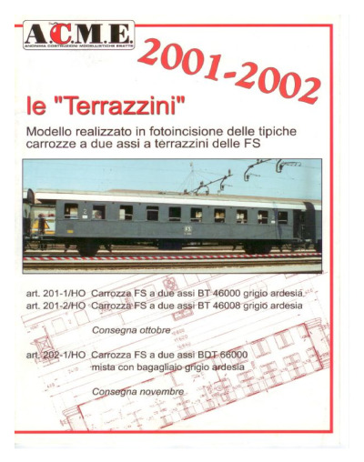 Novità 2001-2002 - ACME - Anonima Costruzioni Modellistiche Esatte