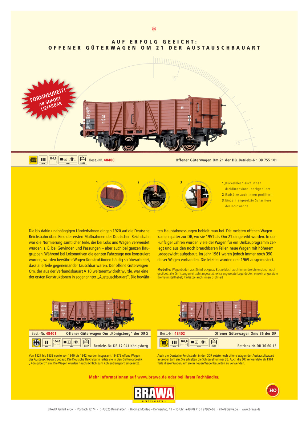 Brawa - Flyer Güterwagen Om 21