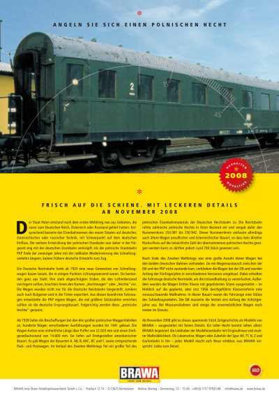 Flyer Schnellzugwagen Polnischer Hecht DB - Brawa