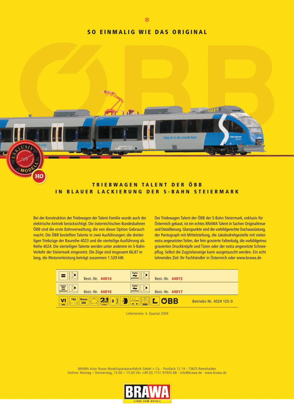 Brawa - Flyer Talent S Steiermark - Dampflok Rh 919 ÖBB