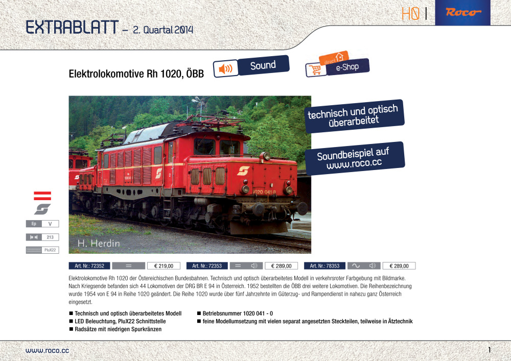 Roco - Extrablatt - 2. Quartal 2014