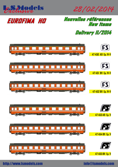 Eurofima passenger coaches - LS Models