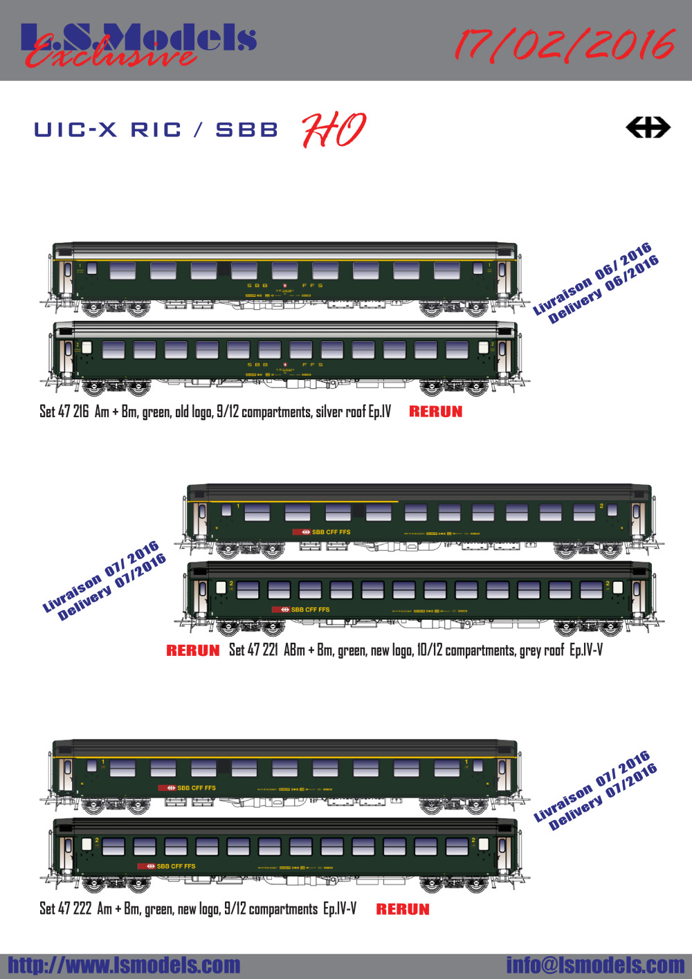 LS Models - SBB CFF FFS - UIC-X RIC / UIC Z1 Bpmz