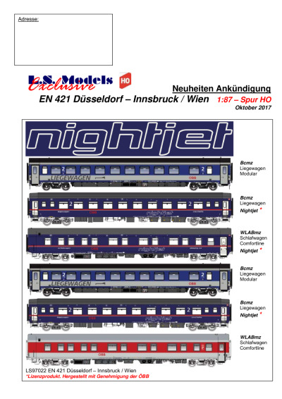 ÖBB Nightjet EN 421 "Düsseldorf - Innsbruck / Wien" - LS Models