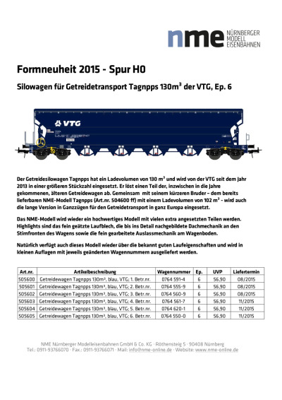 Silowagen für Getreidetransport Tagnpps 130m³ der VTG, Ep. 6