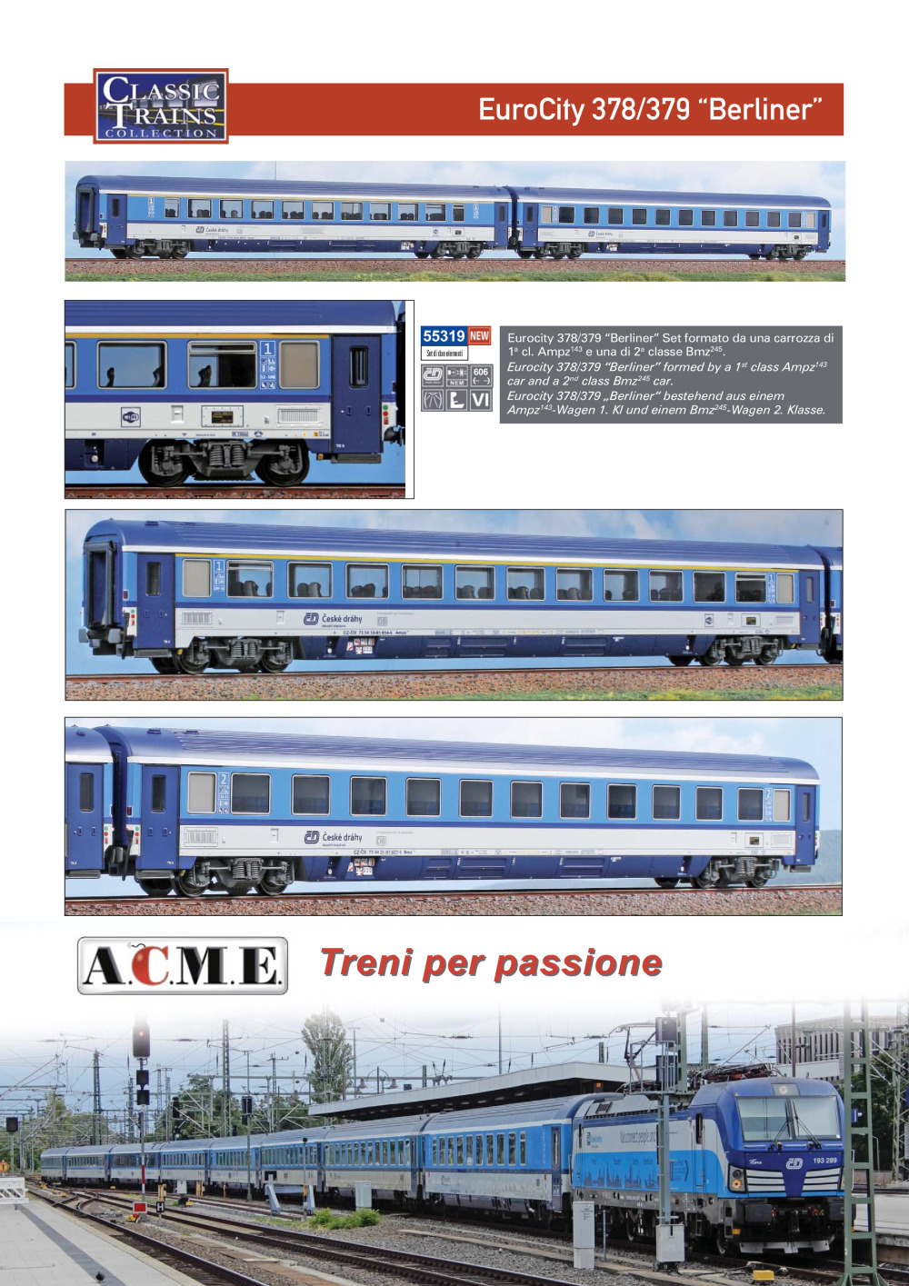 ACME - Anonima Costruzioni Modellistiche Esatte - EuroCity 378/379 "Berliner" (ref. 55319)