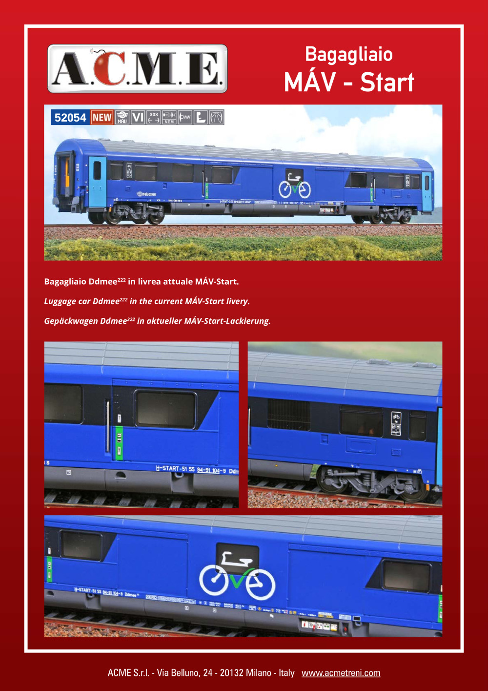 ACME - Anonima Costruzioni Modellistiche Esatte - Bagagliaio MÁV - Start (ref. 52054)