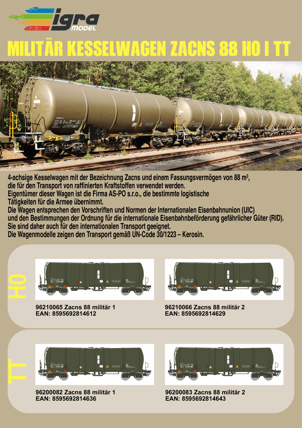 igra model - Militär Kesselwagen Zacns 88