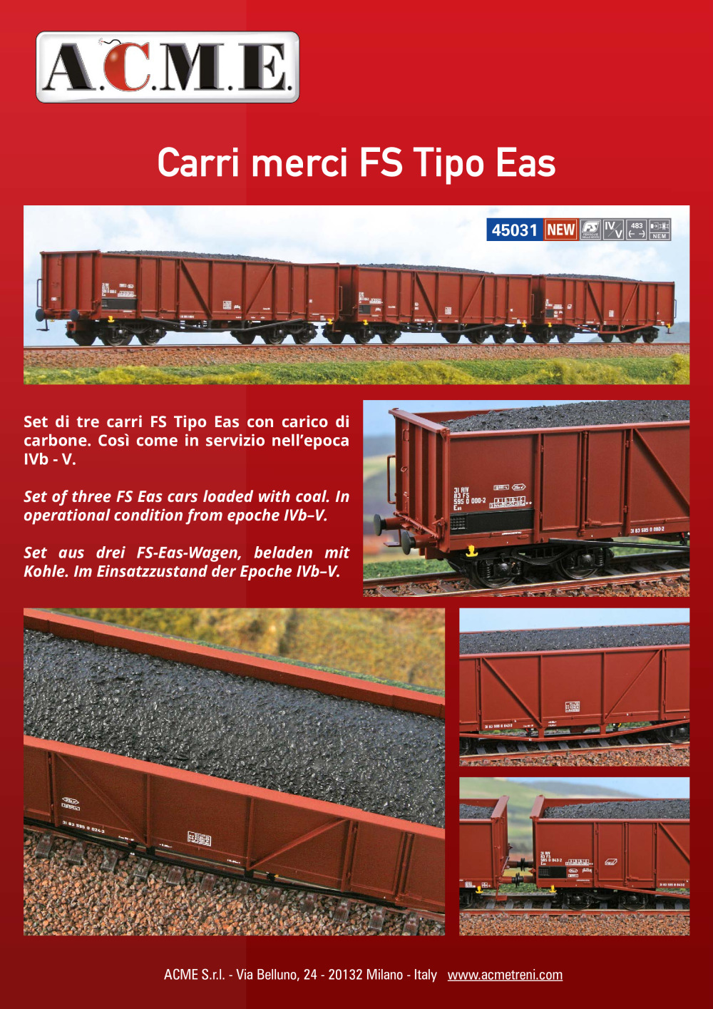 ACME - Anonima Costruzioni Modellistiche Esatte - Carri merci FS Tipo Eas (ref. 45031)