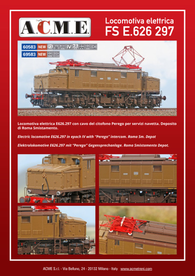 Locomotiva elettrica FS E.626 297 (ref. 60583 / 69583)