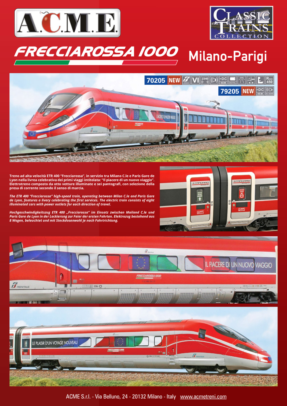ACME - Anonima Costruzioni Modellistiche Esatte - ETR 400 "Frecciarossa" (ref. 70205 / 79205)