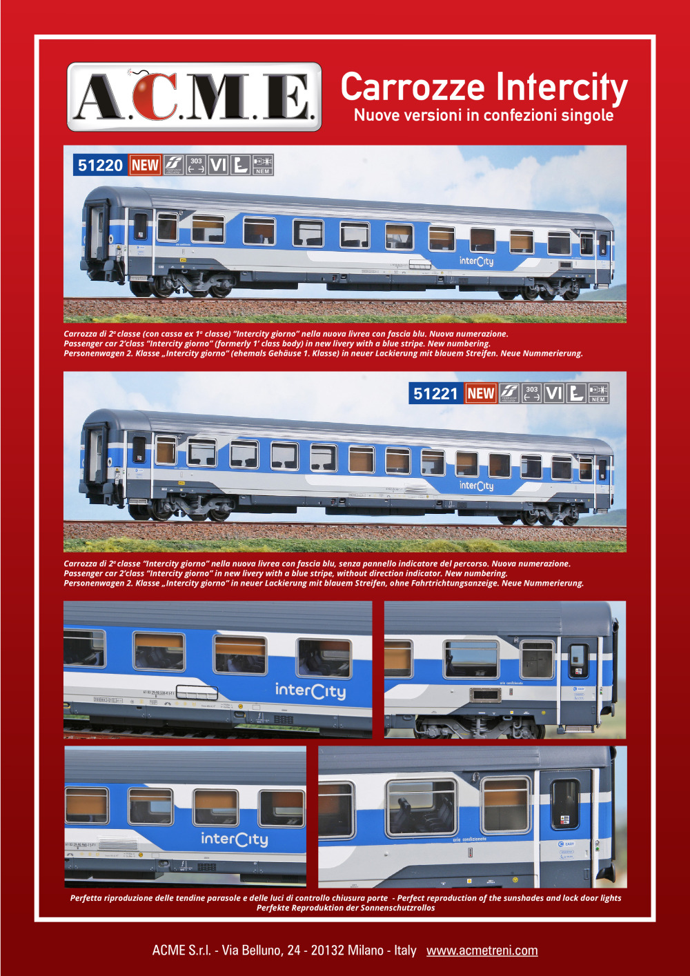 ACME - Anonima Costruzioni Modellistiche Esatte - Carrozze Intercity (ref. 51220 / 51221)