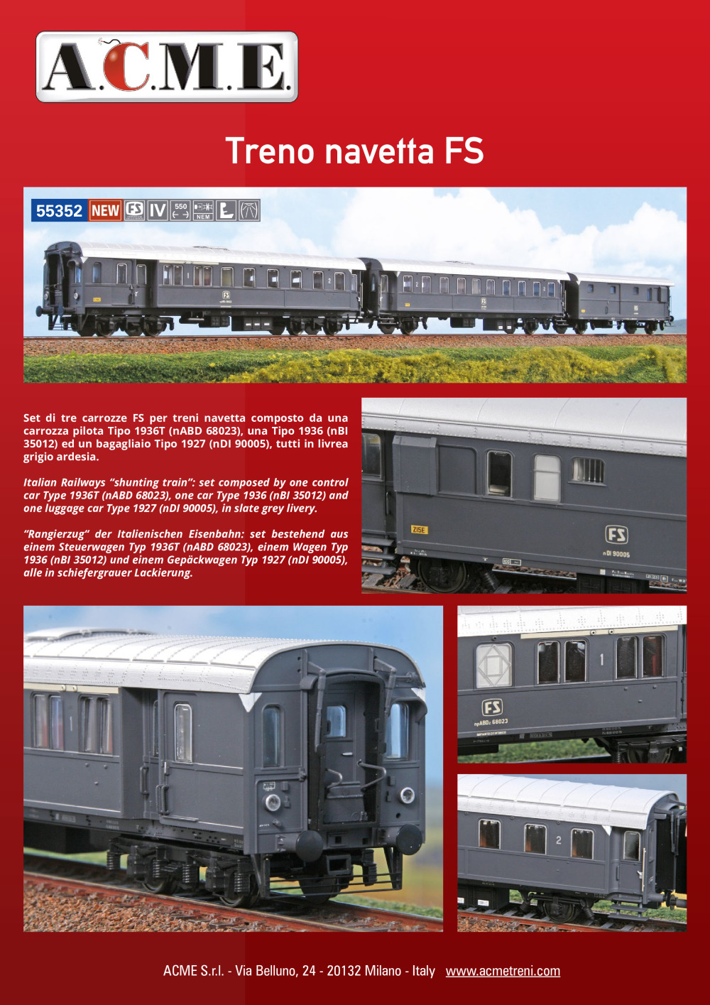ACME - Anonima Costruzioni Modellistiche Esatte - Treno navetta FS (ref. 55352)