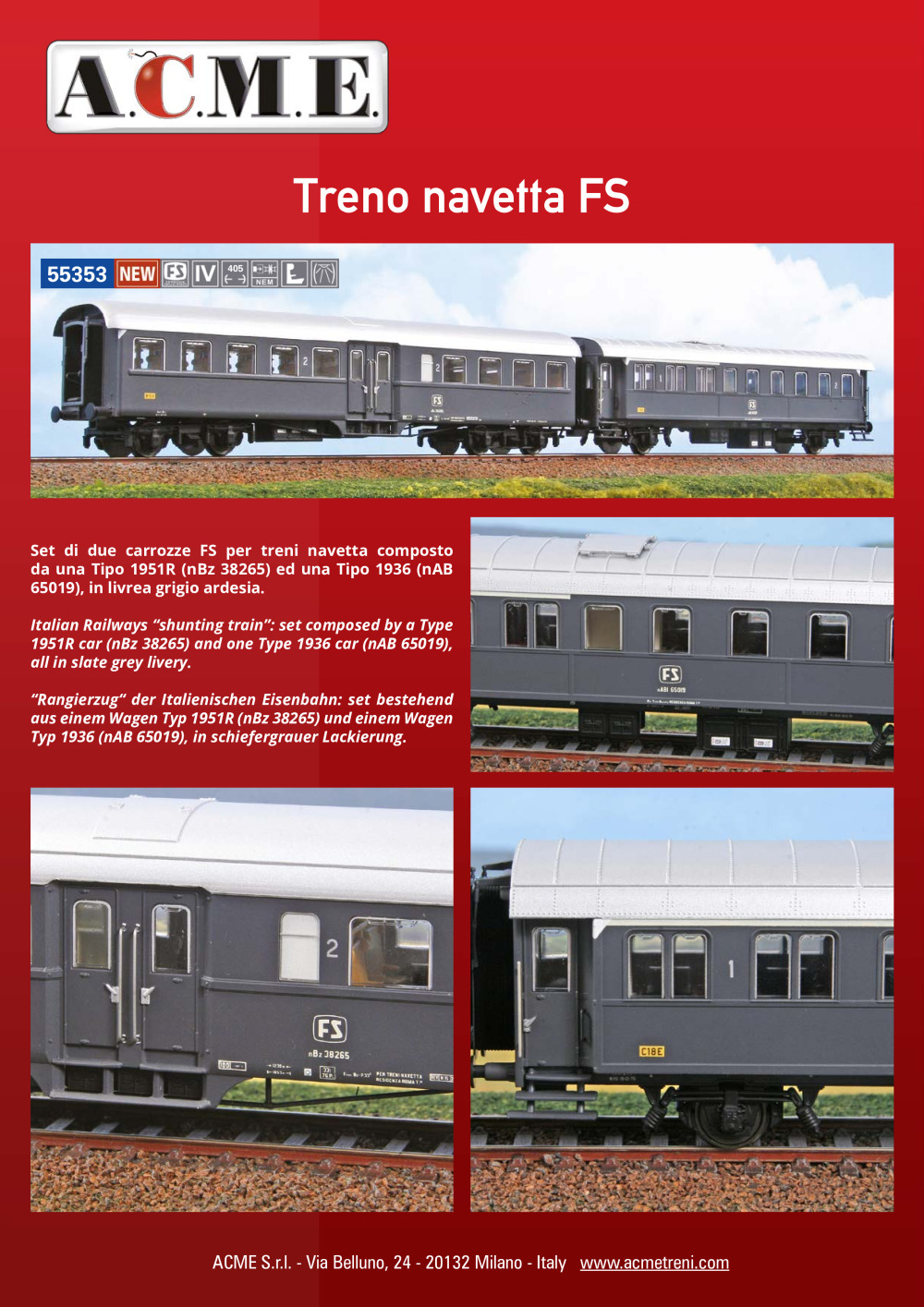 ACME - Anonima Costruzioni Modellistiche Esatte - Treno navetta FS (ref. 55353)