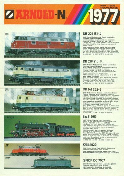 New Items / Nouveautés 1977 - Arnold