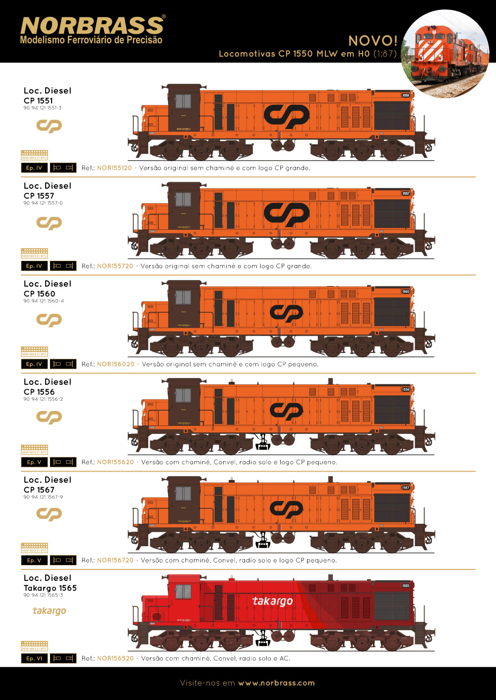 Norbrass - CP 1550 MLW locomotives
