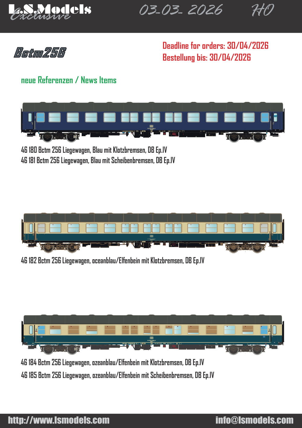 LS Models - Bctm 256/257 passenger coaches