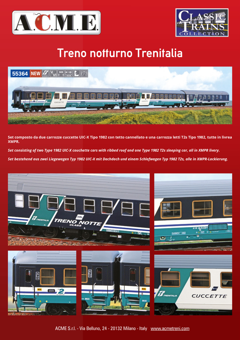 ACME - Anonima Costruzioni Modellistiche Esatte - Treno notturno Trenitalia (ref. 55364)