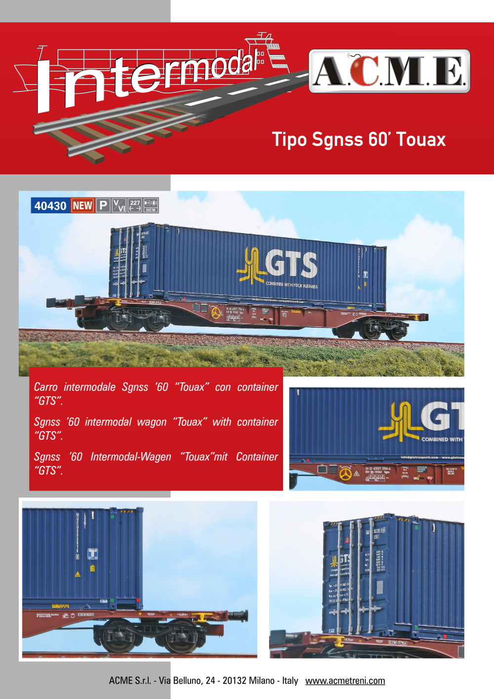 ACME - Anonima Costruzioni Modellistiche Esatte - Tipo Sgnss 60’ Touax (ref. 40430)