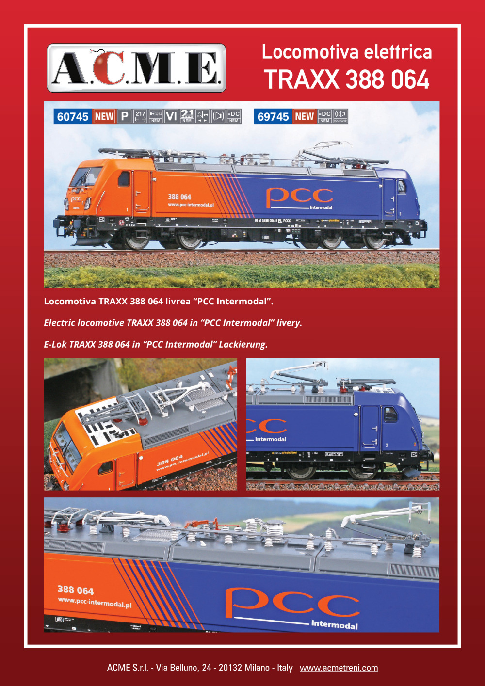 ACME - Anonima Costruzioni Modellistiche Esatte - Locomotiva elettrica TRAXX 388 064 (ref. 60745 / 69745)