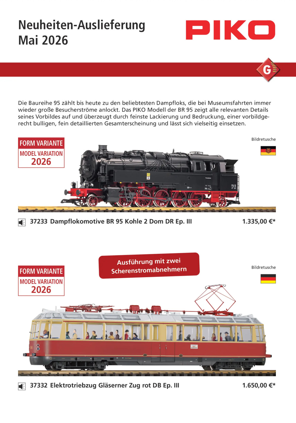 PIKO - Neuheiten-Auslieferung Mai 2026
