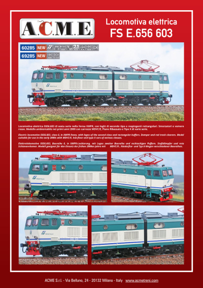 Locomotiva elettrica FS E.656.603 (ref. 60285 / 69285)