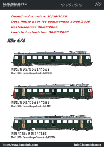 SBB CFF FFS - RBe 4/4 Elektrotriebwagen / Automotrice