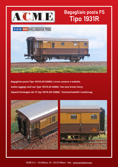 Bagagliaio posta FS Tipo 1931R (ref. 51210)