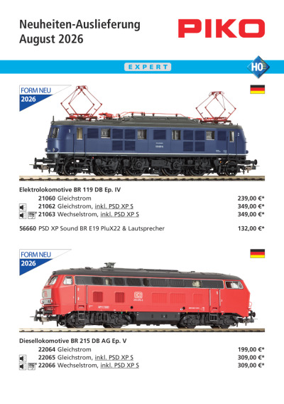Neuheiten-Auslieferung August 2026