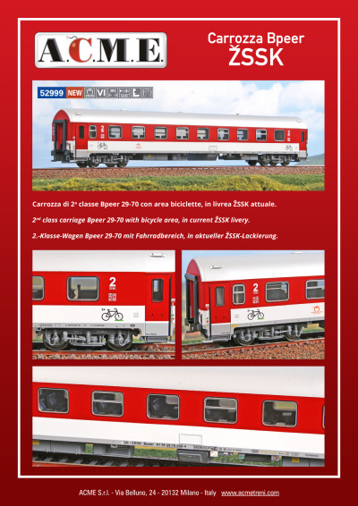 ŽSSK - Bpeer 29-70 2nd class coach (ref. 52999)