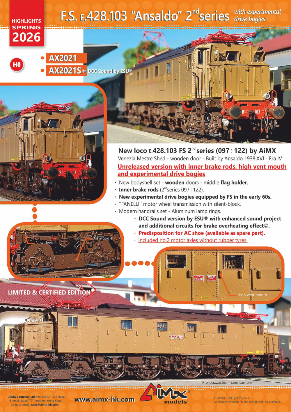 AiMX - Highlights Spring 2026 - FS E.428.103 "Ansaldo" 2nd series w. experimental drive bogies
